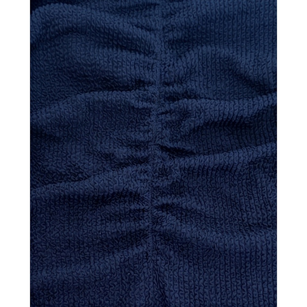 Milly Textured Ruched One Piece Swimsuit Lac Navy Strapless T45W62 New S - Picture 3 of 8